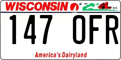 WI license plate 147OFR