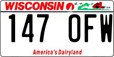 WI license plate 147OFW