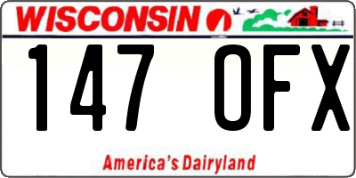 WI license plate 147OFX