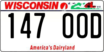 WI license plate 147OOD