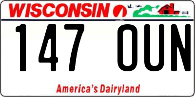 WI license plate 147OUN