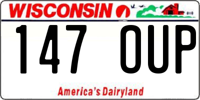 WI license plate 147OUP