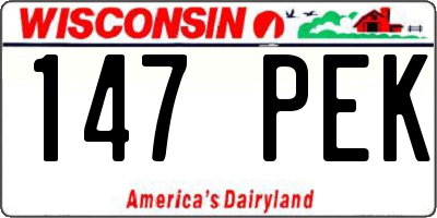 WI license plate 147PEK