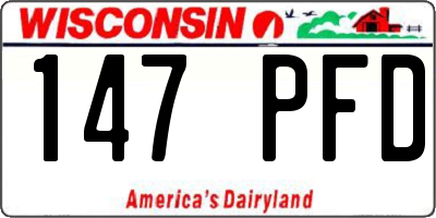 WI license plate 147PFD