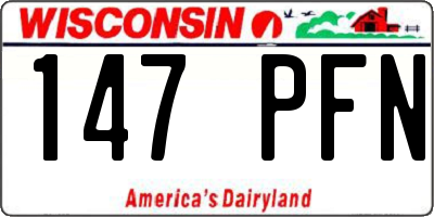 WI license plate 147PFN