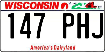 WI license plate 147PHJ