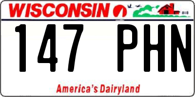 WI license plate 147PHN