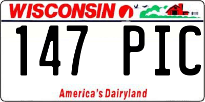 WI license plate 147PIC