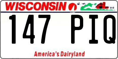 WI license plate 147PIQ