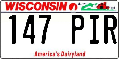 WI license plate 147PIR