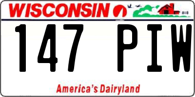 WI license plate 147PIW