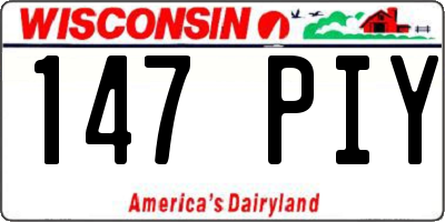 WI license plate 147PIY
