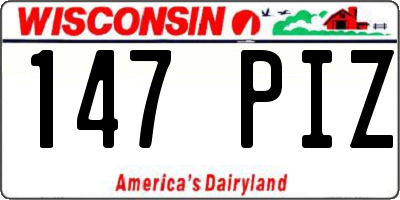 WI license plate 147PIZ