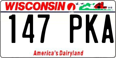 WI license plate 147PKA