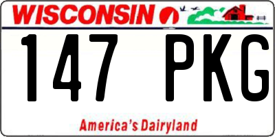 WI license plate 147PKG