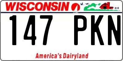 WI license plate 147PKN