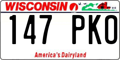 WI license plate 147PKO