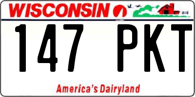 WI license plate 147PKT
