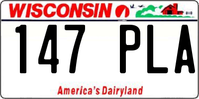 WI license plate 147PLA