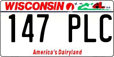WI license plate 147PLC