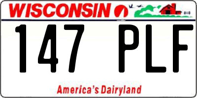 WI license plate 147PLF
