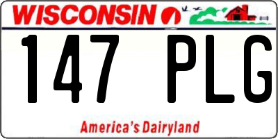 WI license plate 147PLG
