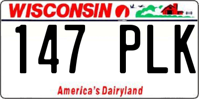 WI license plate 147PLK