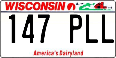 WI license plate 147PLL