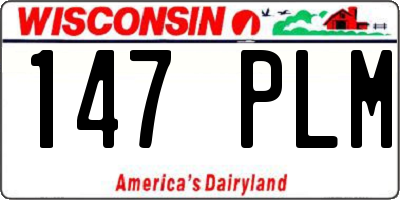 WI license plate 147PLM