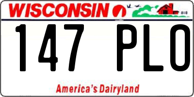 WI license plate 147PLO