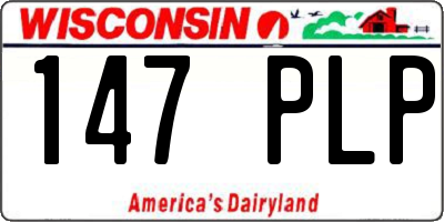WI license plate 147PLP