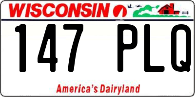 WI license plate 147PLQ