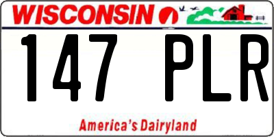 WI license plate 147PLR