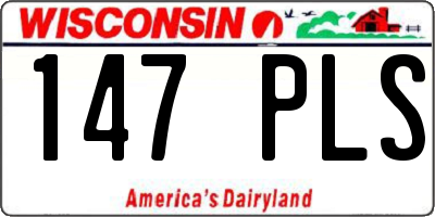 WI license plate 147PLS