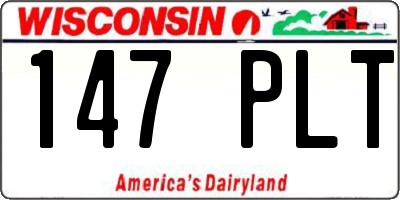 WI license plate 147PLT