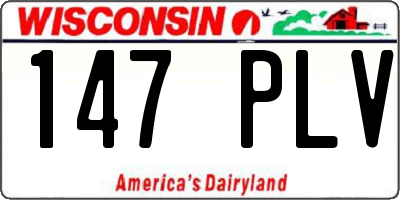WI license plate 147PLV