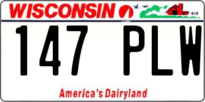 WI license plate 147PLW
