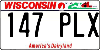 WI license plate 147PLX