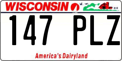 WI license plate 147PLZ