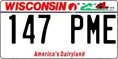 WI license plate 147PME