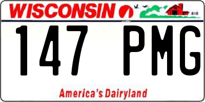 WI license plate 147PMG
