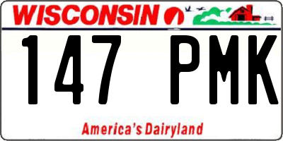 WI license plate 147PMK