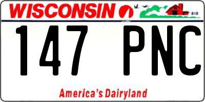 WI license plate 147PNC