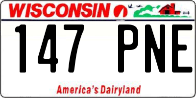 WI license plate 147PNE