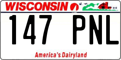 WI license plate 147PNL