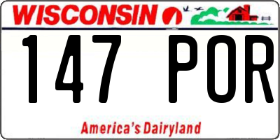 WI license plate 147POR