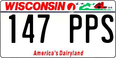 WI license plate 147PPS