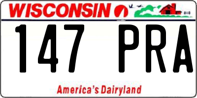 WI license plate 147PRA
