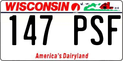 WI license plate 147PSF