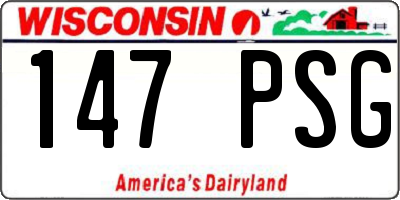 WI license plate 147PSG